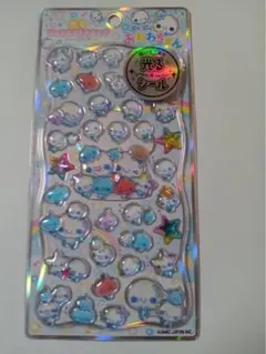 ぷくぷくあわわちゃん　光るプチドロップステッカー　シール　立体シール　正規品