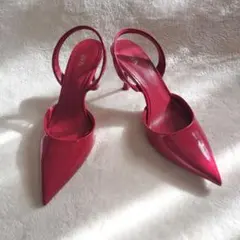 ZARA 赤　レッド　 ポインテッドトゥ ハイヒール　2024