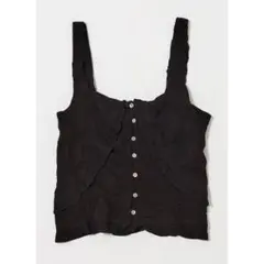 MOUSSY BUTTON UP SMOCKING キャミ / ブラックのサムネイル