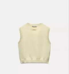 zara ノースリーブニットトップス　イエロー