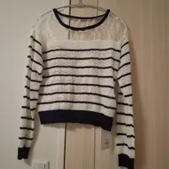 お値下げ！マーキュリーデュオ　MERCURYDUOストライプレースニット 長袖