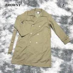 【極美品】 BROWNY トレンチコート ベージュ L ダブル