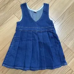 ムージョンジョン　デニムブルー ジャンバースカート 100cm