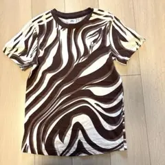 adidas AOP T-SHIRT ゼブラ柄 ブラウン 半袖Sのサムネイル