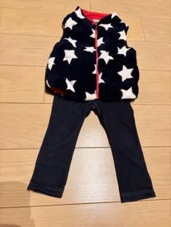 ネイビー星柄ーベストとパンツセット