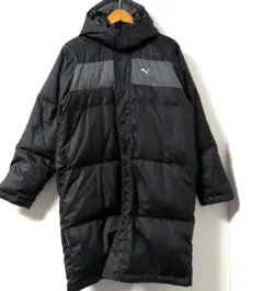 PUMA ベンチコート ダウン 160 ブラック プーマ ロングコート 黒 子供