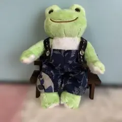 かえるのピクルス服　ビンドール 藍色サロペットパンツ