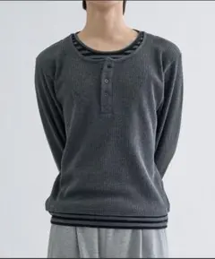 リドム Vis/Li Random Rib Henry Knit Lサイズ - メルカリ