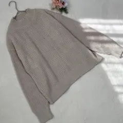 美品✨️ROSIEE❀ロージー パール付きハイネックニット (F)ベージュ 編み