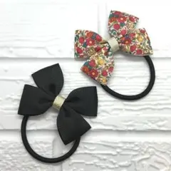 【122】ハンドメイド　グログランリボンのヘアゴム