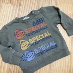 【限定価格】べべ BEBE é.a.B. トレーナー オリーブグリーン スマイル