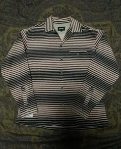 Schott ピンクロ コーデュロイ ストライプ 長袖シャツ M