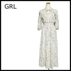 グレイル 花柄ショルダーオープンフレアワンピース M ホワイト tw1064