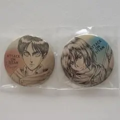 進撃の巨人 第3弾 wit 缶バッジ エレン ミカサ 2点セット