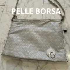 PELLE BORSA 3way 牛革ショルダー バッグクロスボディ　シルバーのサムネイル