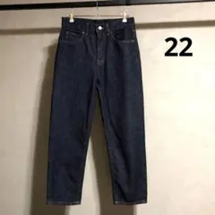 美品 ユニクロ スラウチテーパードアンクルジーンズ リラックステーパード 22