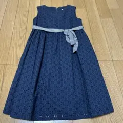 【タルティーヌエショコラ】ネイビー レース ワンピース 120サイズ
