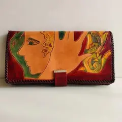 レザーバッグ　彫刻　カービング　牛革　ビンテージ　ヴィンテージ　クラッチバッグ