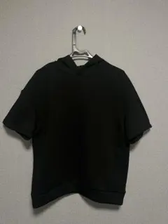 GU ジーユー 半袖パーカー スウェット 黒