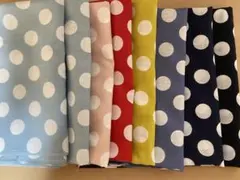 ドット柄 はぎれセット 8色