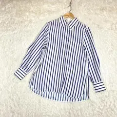 『LILYSILK』（XS）リリーシルク ストライプ シルク100% 長袖シャツ