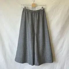 未使用 ワイドパンツ ヘリンボーン パンツ ガウチョ ウエストゴム フリーサイズ