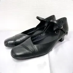HIMIKO パンプス 【25】ストラップ レザー ブラック 日本製のサムネイル