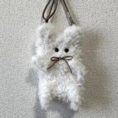 しろねこちゃん スマホショルダーバッグ ハンドメイド