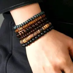 ブレスレット メンズ レディース ウッドビーズ まとめ売り ボヘミアン ヒッピー