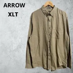 雰囲気◎ARROWチェックシャツ ベージ90s XLT ビッグシルエット春カラー
