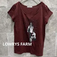 【LOWRYS FARM】ローリーズファーム プリントTシャツ ワインレッド M