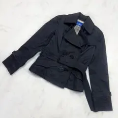 バーバリーブルーレーベル　トレンチコート　ショート丈　ノバチェック　黒ベルト38