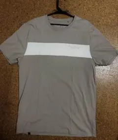 コットン Tシャツ L ベージュ ホワイトストライプ メンズシャツ