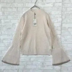 【未使用品】ピンク ベルスリーブニットプルオーバー Fサイズ a3031