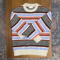美品◎ZARAザラ ボーダーニット マルチカラー キッズ Sサイズセーター