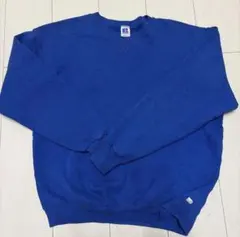 90s〜 USA製　ラッセルアスレチック 無地スウェット 前Vガゼット　ブルー