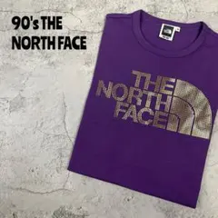 90's THE NORTH FACE ゴールドロゴ　クロップド丈レトロTシャツ
