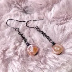 天然石ピアス・イヤリング⭐︎オレンジ・ピンク・ブラック・ロング