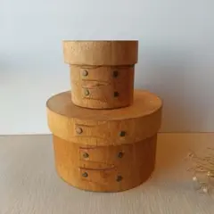 【新品未使用】ラウンドウッドボックスM&Sサイズ 2個セット