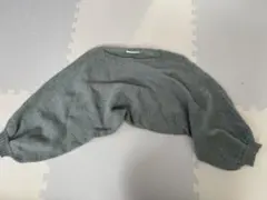 【値下げ】RETRO GIRL 春ニット　グリーン　バルーンスリーブクロップド丈