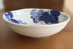美濃焼藍染野ぶとう 4.5寸浅鉢 （15cm）菊型１点新品未使用★箱付きのサムネイル