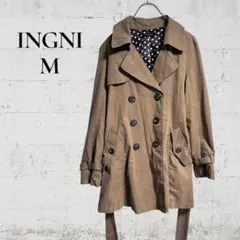 【INGNI イング】【M】トレンチコート　ミドル丈　水玉　ベルト付　ブラウン