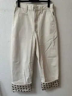 GU×Kappa ロールアップ　デニム　白