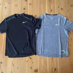 Nike DRI-FIT ランニングシャツ黒&グレー　メンズLサイズ