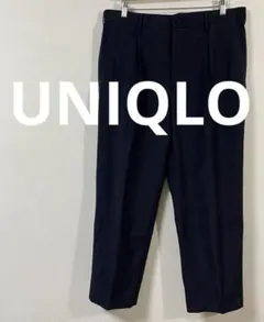 ユニクロ　UNIQLO タックワイドパンツ　ライト　XLサイズ　ネイビー　美品