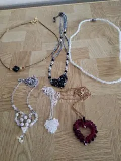 ハンドメイド ビーズネックレスセット