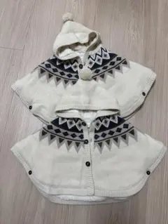 バースデイ ニットポンチョ tete a tete 70-80 双子