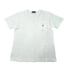 Polo by Ralph Lauren Tシャツ 胸ポケット ロゴ刺繍 白 M