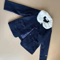 mezzo piano ネイビーコート ファー付き　130cm