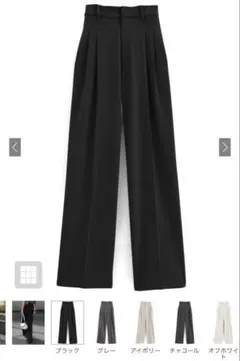 【新品】GRL / タックセンタープレスストレートワイドパンツ[ai36]